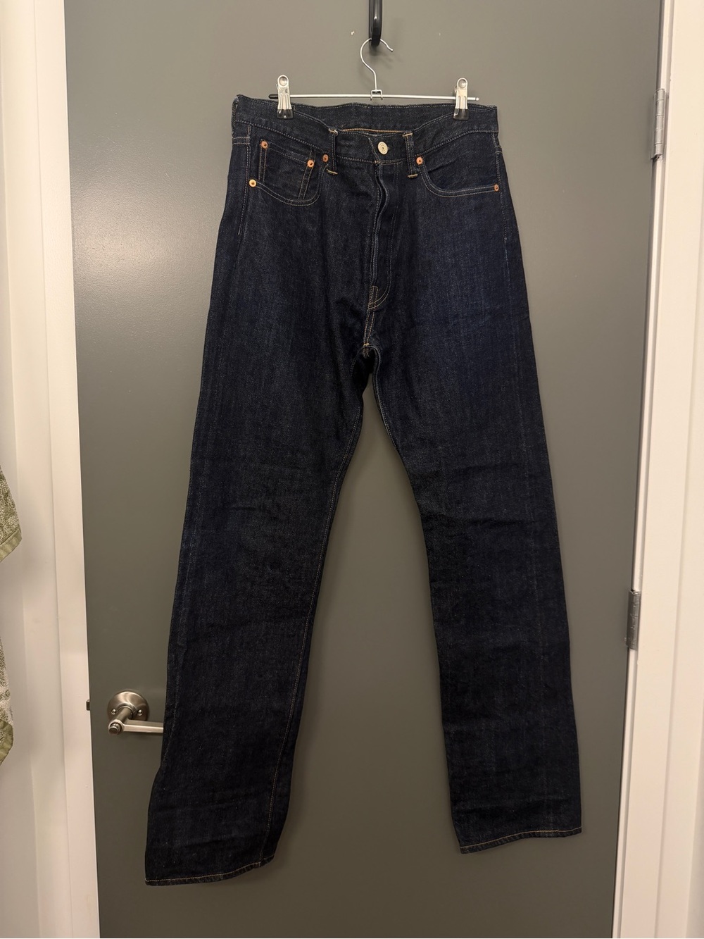Dark Indigo Straight Jeans with Copper Rivets - Picture 2 of 12